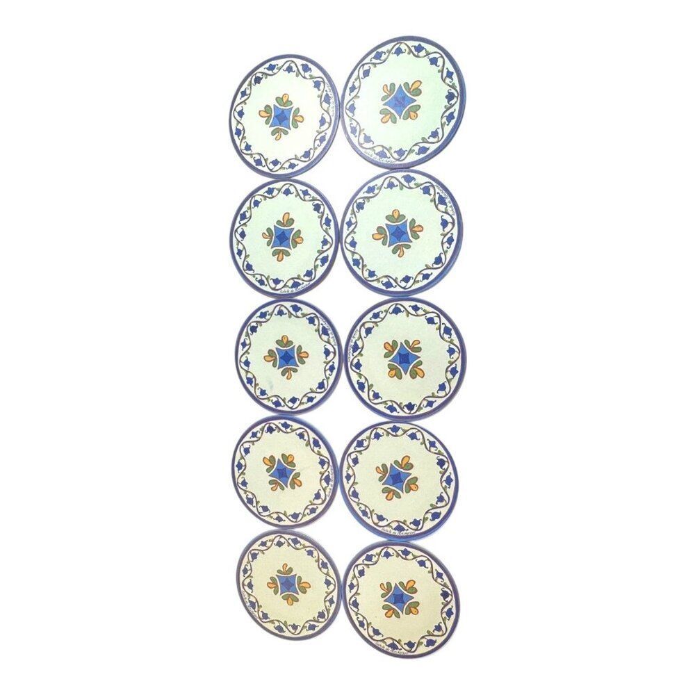 Set Of 10 Isabelle De Borchgrave 4" Decorative Coasters Floral Pattern Spanish
